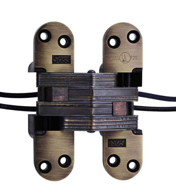 Antique Brass Model 220SSPT Stainless Steel Power Transfer Invisible Hinge