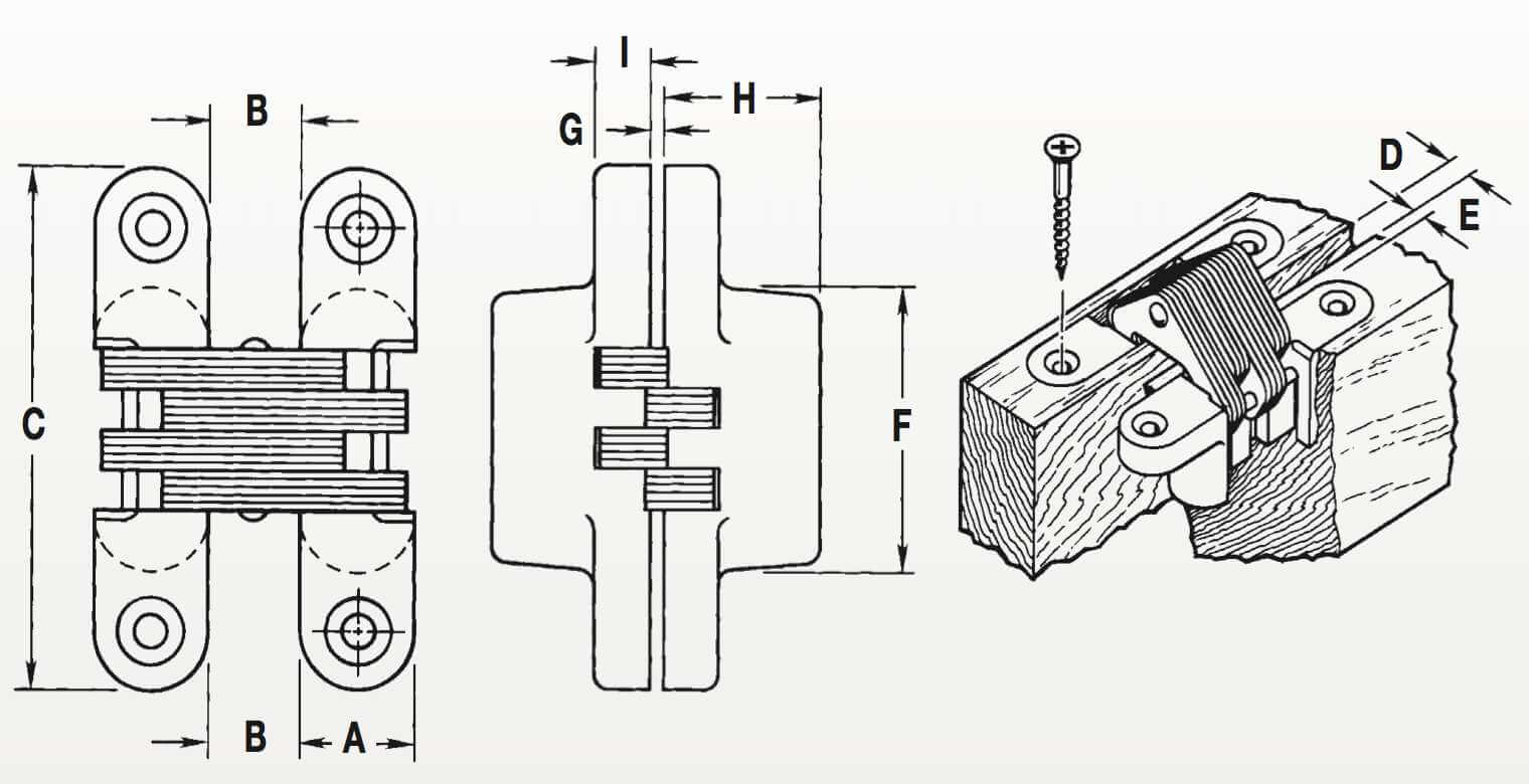 Soss Concealed Hinge Model 203SS Stainless Steel Invisible Hinge SOSSHIngeKeyfr Soss Concealed Hinge Model 203SS Stainless Steel Invisible Hinge SOSSHIngeKeyfr