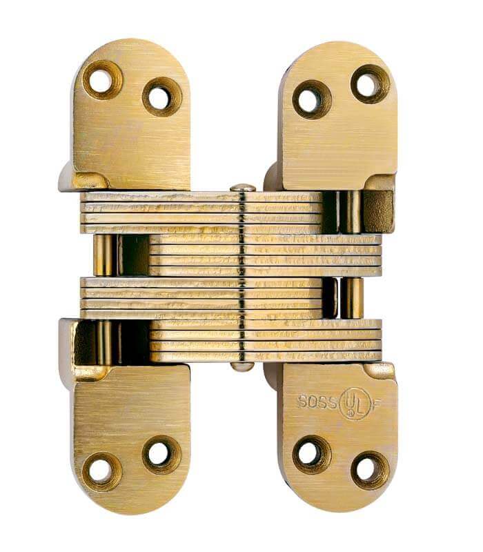 Soss Concealed Hinge Model 220AS Alloy Steel Invisible Hinge Satin Brass Soss Concealed Hinge Model 220AS Alloy Steel Invisible Hinge Satin Brass