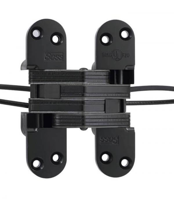 Soss Concealed Hinge Model 220PT1 Power Transfer Invisible Hinge Black E-Coat Soss Concealed Hinge Model 220PT1 Power Transfer Invisible Hinge Black E-Coat