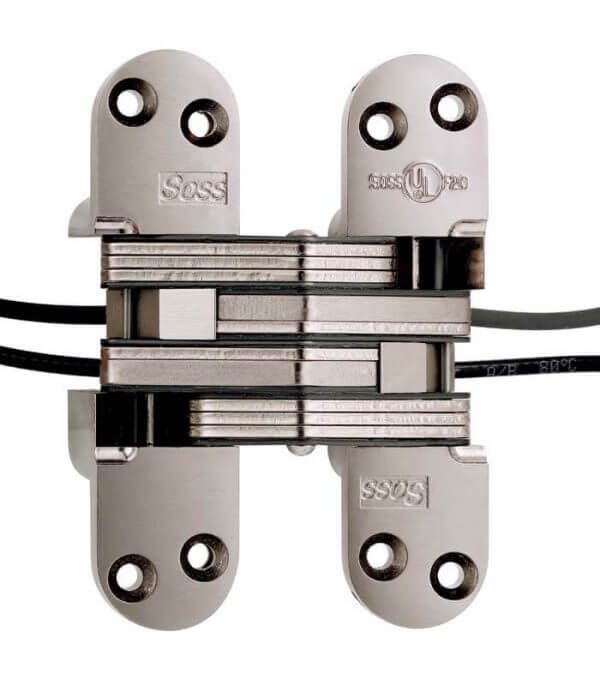 Soss Concealed Hinge Model 220PT1 Power Transfer Invisible Hinge Satin Nickel Soss Concealed Hinge Model 220PT1 Power Transfer Invisible Hinge Satin Nickel